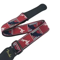 FOR FENDER ADJUSTABLE THICKENED FABRIC EMBROIDERY PU LEATHER GUITAR BASS STRAP