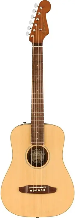 FENDER REDONDO MINI ACOUSTIC GUITAR, WITH 2-YEAR WARRANTY, NATURAL, ROSEWOOD FIN