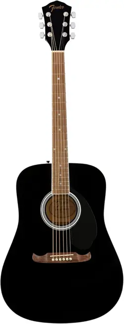 FENDER FA-125 DREADNOUGHT ACOUSTIC GUITAR, WITH 2-YEAR WARRANTY, BLACK, WITH GIG