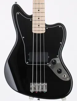 SQUIER BY FENDER AFFINITY JAGUAR BASS H BLACK USED POPLAR BODY W/SOFT CASE