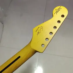 DISCOUNT 22 FRET YELLOW MAPLE ELECTRIC GUITAR NECK PART FOR FENDER STRAT REPLACE