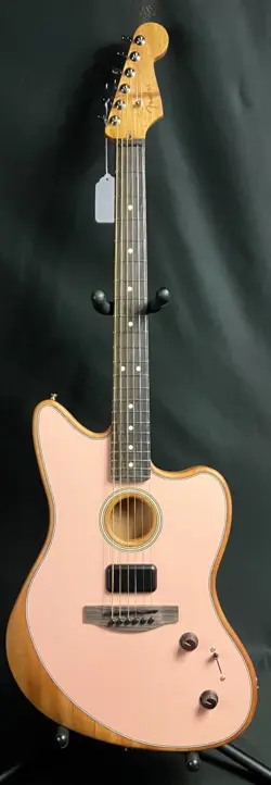 FENDER ACOUSTASONIC PLAYER JAZZMASTER ACOUSTIC-ELECTRIC GUITAR SHELL PINK (563)