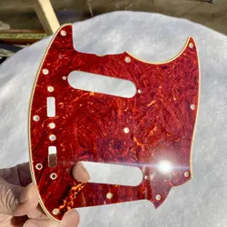 TORTOISE/WHITE WIDE BEVEL PICKGUARD FOR FENDER 60'S VINTERA MUSTANG AGED EDGES