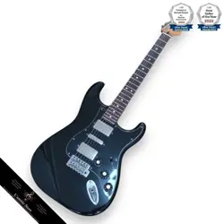 FENDER BLACKTOP STRATOCASTER ELECTRIC GUITAR - BLACK, UNIQUE COVERED PICKUPS