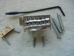 GENUINE FENDER STRATOCASTER 2 POINT TREMOLO BRIDGE, CLAW, SPRINGS, BLACK BAR