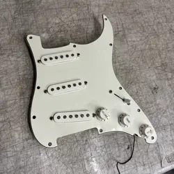 2016 FENDER  MIM STRATOCASTER GUITAR LOADED PICKGUARD 3 PLY WHITE PICKUPS POTS