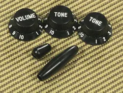NOS BLACK/WHITE KNOB SET FOR FENDER STRATOCASTER/STRAT® PK-0178-023 SHARP!