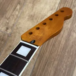 TELE DELUXE STAINLESS ROASTED MAPLE ROSEWOOD BOUND NECK NITRO FITS FENDER TRBSA