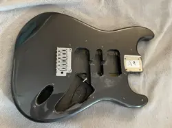 SQUIER BY FENDER STRATOCASTER STRAT GUITAR BODY CHARCOAL GRAY + 2 POINT BRIDGE