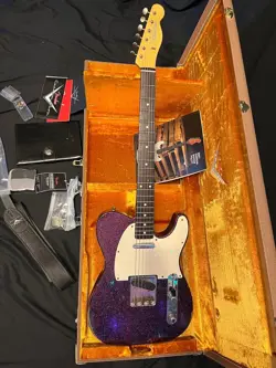 2021 FENDER CUSTOM SHOP '63 HEAVY RELIC TELE IN MAGENTA PURPLE SPARKLE W/COA