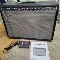 FENDER CHAMPION 100 2 X 12 GUITAR COMBO AMP W/ FOOT SWITCH & MANUAL
