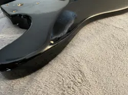 LEFT HANDED STRATOCASTER STRAT GUITAR BODY BLACK + BRIDGE FITS FENDER / SQUIER