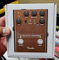 FENDER ACOUSTIC PREVERB PREAMP/REVERB GUITAR EFFECT PEDAL NEW (M)