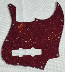 RED TORTOISE 4-PLY FOR FIT FENDER GEDDY LEE JAZZ BASS STYLE GUITAR PICKGUARD