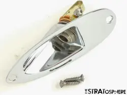 USA FENDER CUSTOM SHOP DELUXE STRATOCASTER STRAT OUTPUT JACK + PLATE CHROME