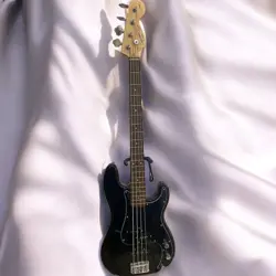 SQUIER BY FENDER P-BASS PRECISION ELECTRIC BASS GUITAR - USED, LIGHTLY WORN