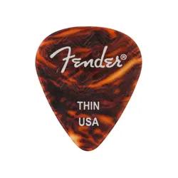 NEW FENDER WAVELENGTH CELLULOID PICKS - TORTOISE SHELL - THIN - PACK OF 6