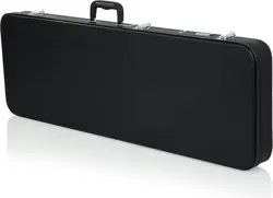 HARD-SHELL WOOD GUITAR CASE FOR FENDER STRATOCASTER/TELECASTER - BLACK TOLEX