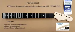 NEW FENDER LICENCED WD MUSIC STRATOCASTER STRAT NECK WITH EBONY FRETBOARD.