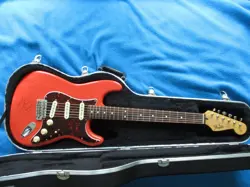 FENDER CALIFORNIA SERIES STRAT FIESTA RED W/ CASE 1997 SHANNON CURFMAN SIGNED