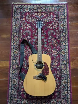 FENDER STARCASTER ACOUSTIC GUITAR WITH GOLD FOIL PICKUP ( AFTERMARKET ) 