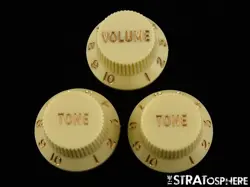  FENDER PLAYER II STRATOCASTER STRAT GUITAR KNOBS PARTS 1 VOLUME 2 TONE GUITAR