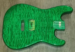 MIGHTY MITE BODY FITS FENDER STRATOCASTER 2 3/16TH GUITAR NECK NATURAL QUILT TOP