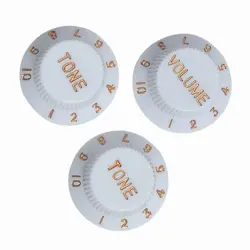 1 SET WHITE GUITAR KNOBS TONE VOLUME CONTROL KNOB FOR FENDER STRAT STRATOCASTER