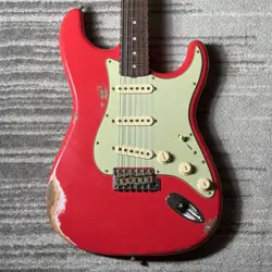 FENDER CUSTOM SHOP LIMITED '63 1963 REISSUE STRATOCASTER HEAVY RELIC FIESTA RED