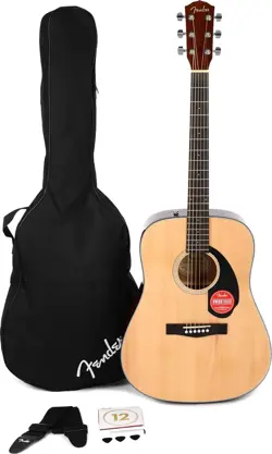 FENDER CD-60S DREADNOUGHT V2 PACK ACOUSTIC GUITAR, WITH 2-YEAR WARRANTY, NATURAL