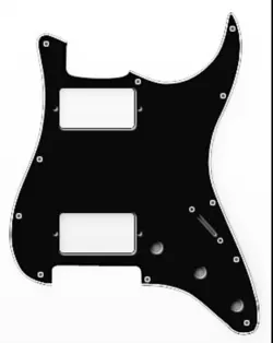 STRATOCASTER HH PICKGUARD BLACK 11 HOLE 3 PLY FOR USA FENDER STRAT GUITAR