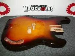 NEW ALLPARTS FENDER LICENSED PRECISION BASS BODY, 3-TONE SUNBURST - #PBF-3SB