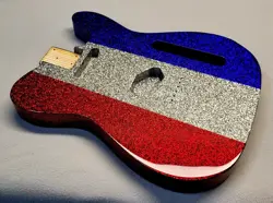 RED, SILVER, BLUE, BUCK OWENS STYLE METAL FLAKE PAINT JOB ON YOUR GUITAR BODY!