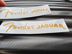 2PCS FENDER JAGUAR BASS GUITAR HEADSTOCK VINYL SILK-SCREEN SELF-ADHESIVE STICKER