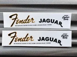 2PCS FENDER JAGUAR GUITAR BASS HEADSTOCK VINYL SILK SCREEN SELF-ADHESIVE STICKER