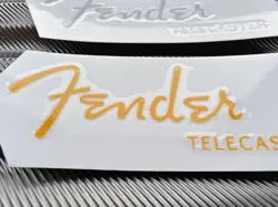 2PCS FENDER TELECASTER GUITAR VINYL SILK SCREEN HEADSTOCK SELF-ADHESIVE STICKER