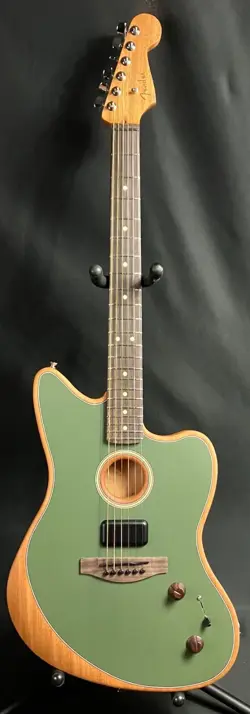 FENDER ACOUSTASONIC PLAYER JAZZMASTER ACOUSTIC-ELECTRIC GUITAR ANTIQUE OLIVE