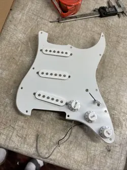 2002  FENDER SQUIER STRAT STRATOCASTER GUITAR LOADED PICKGUARD 3 PLY 11 H BULLET