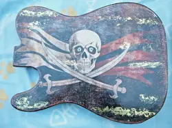 TELECASTER FENDER STYLE ELECTRIC GUITAR BODY THE GOLD PIRATE WITH 2 SWORDS