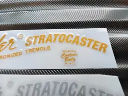 2PCS FENDER STRATOCASTER BASS GUITAR HEADSTOCK SILK SCREEN SELF-ADHESIVE STICKER