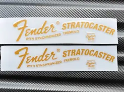 2PCS FENDER STRATOCASTER GUITAR BASS HEADSTOCK SILK SCREEN SELF-ADHESIVE STICKER
