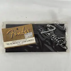 NEW FENDER BLACKFACE METAL AMP LOGO PLATE WITH SCREWS OLD STOCK 099-4093-000