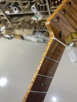 ELECTRIC GUITAR NECK 22  FRET TIGER ROASTED FLAME MAPLE FENDER STRAT REPLACEMENT