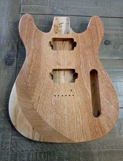 TELECASTER-STYLE GUITAR BODY, SAPELE ON AMBROSIA MAPLE, HH