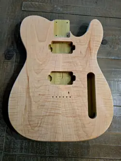 TELECASTER-STYLE GUITAR BODY, FLAME MAPLE