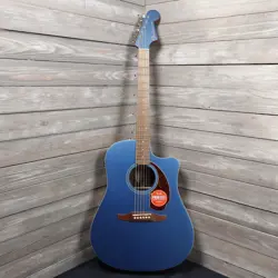 FENDER REDONDO PLAYER ACOUSTIC GUITAR LAKE PLACID BLUE AS IS CRACKED TOP