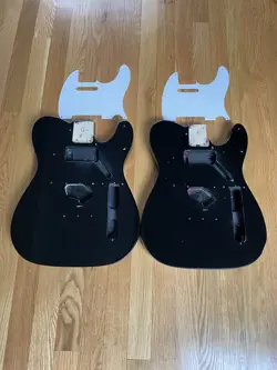 LOT OF 2X FENDER SQUIER SONIC TELECASTER BODY BLACK W/ PICK GUARDS