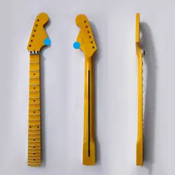 GUITAR NECK 22 FRETS BRIGHT YELLOW CANADA MAPLE HANDLE FOR FENDER STRAT GUITAR