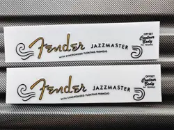 2PCS FENDER JAZZMASTER GUITAR VINYL SILK SCREEN HEADSTOCK SELF-ADHESIVE STICKERS