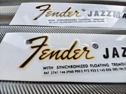 2 FENDER JAZZMASTER GUITAR BASS VINYL SILK SCREEN HEADSTOCK SELFADHESIVE STICKER